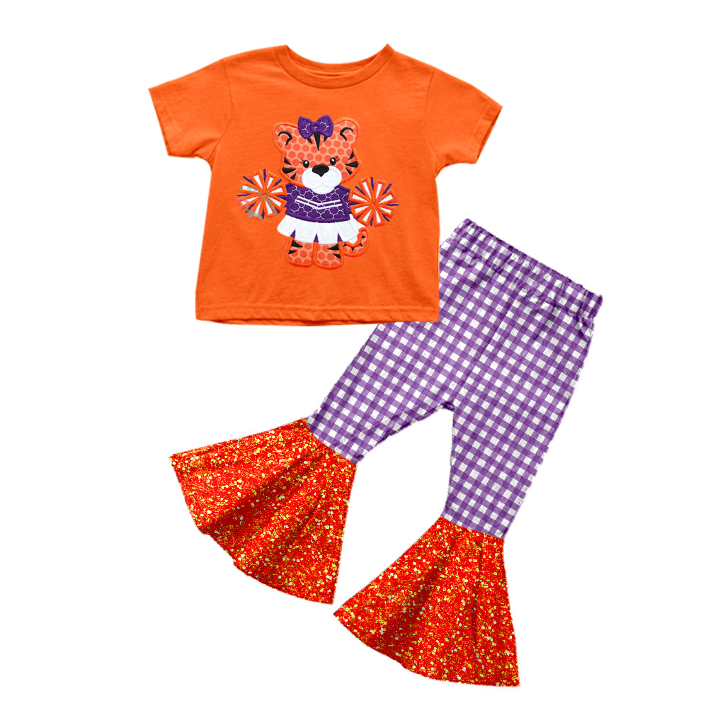 Baby Girls Cheerleader 2 Top Bell Pants Clothing Sets preorder(moq 5)