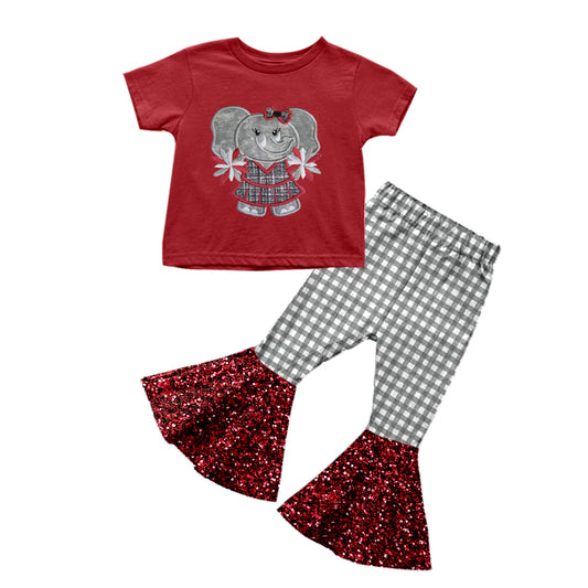 Baby Girls Cheerleader 6 Top Bell Pants Clothing Sets preorder(moq 5)