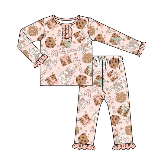 Baby Girls Christmas Cookie Pajamas Clothing Sets preorder(moq 5)