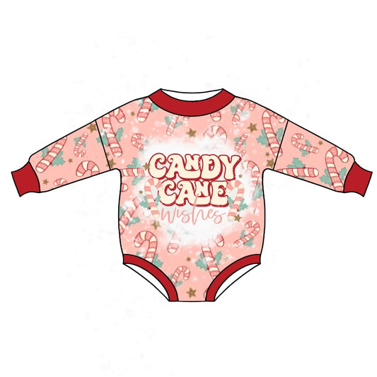 Baby Girls Candy Cane Christmas Rompers preorder(moq 5)