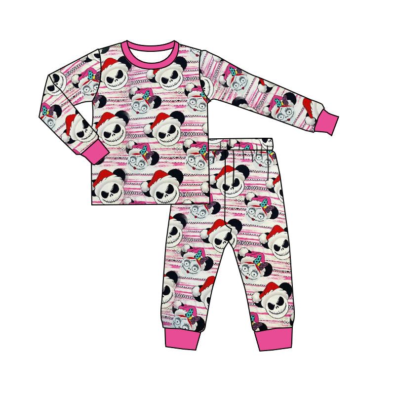 Baby Girls Pink Cartoon Tee Pants Pajamas Clothing Sets preorder(moq 5)