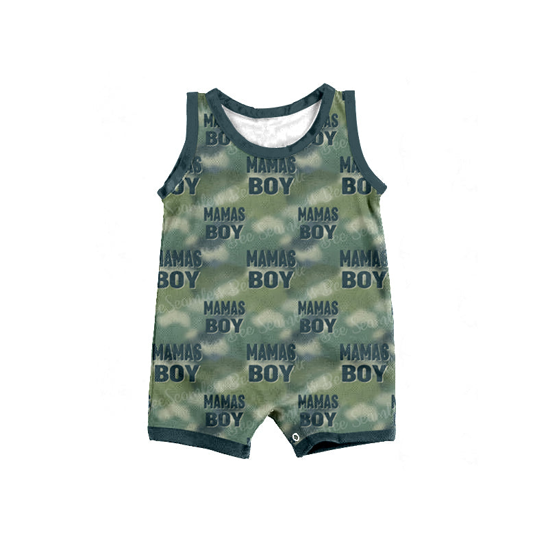 Baby Infant Green Mama's Boy Sleeveless Rompers preorder(moq 5)