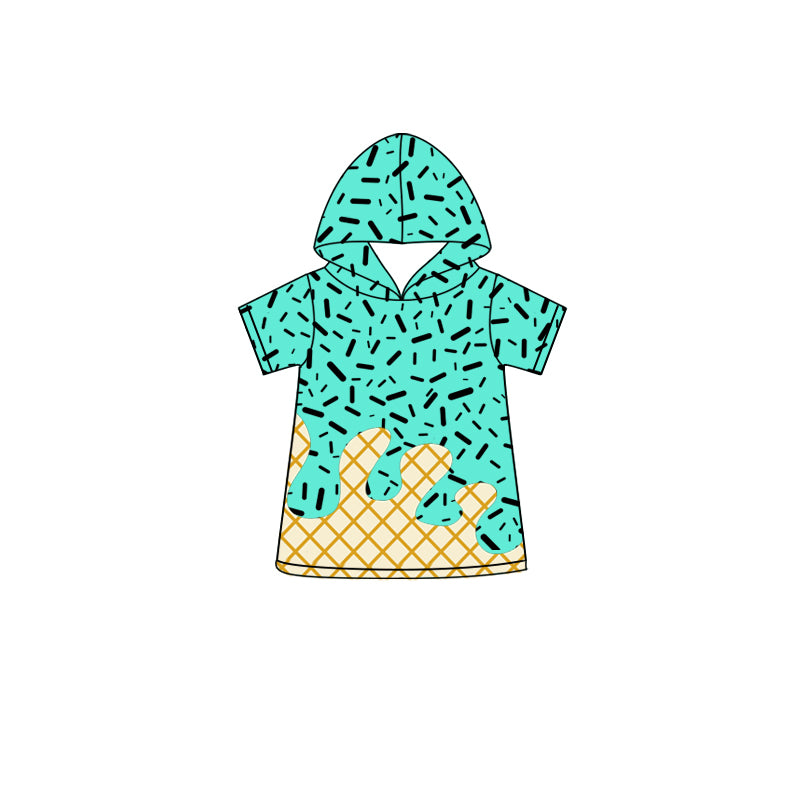 Preorder(moq 5) Baby Boys Green Short Sleeves Team Hoodies Top