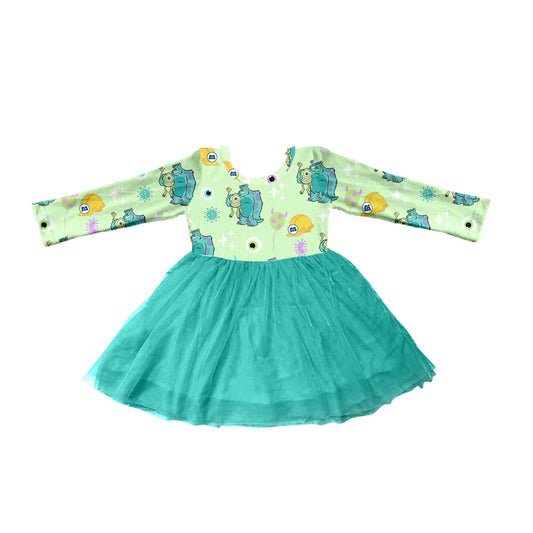 Baby Girls Long Sleeve Monster Tutu Dresses preorder(moq 5)