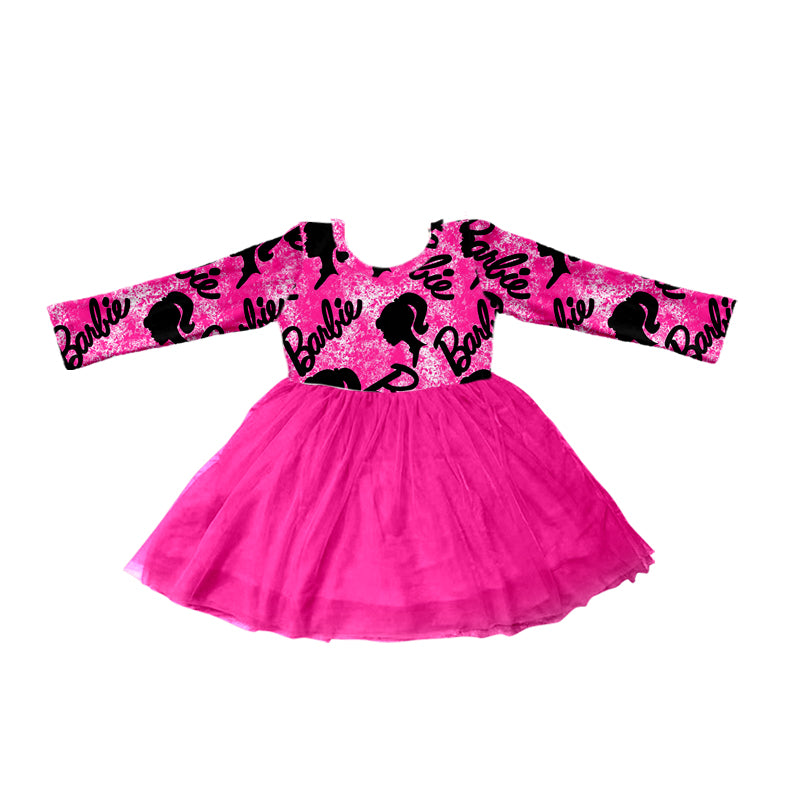 Baby Girls Long Sleeve Black Doll Tutu Dresses preorder(moq 5)