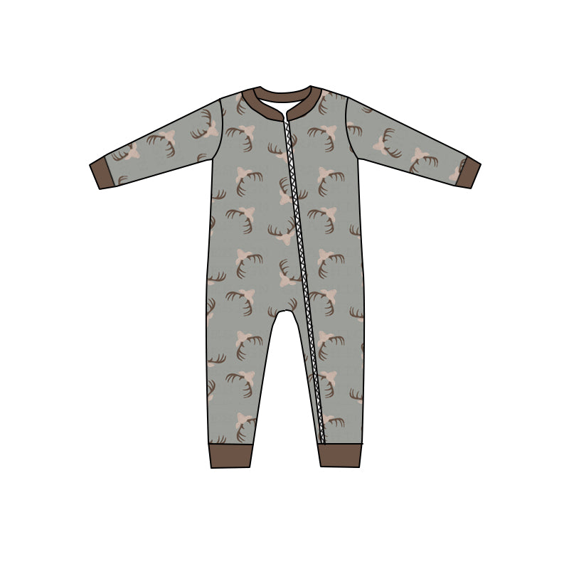 Baby Boys Deer Head Zip Rompers preorder(moq 5)