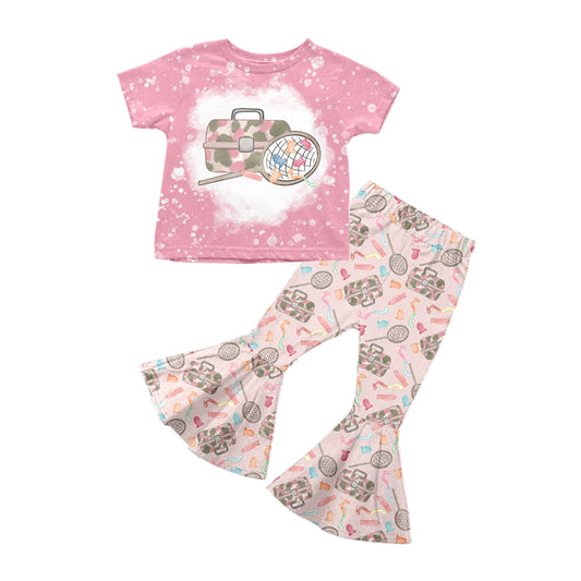 Baby Girls Pink Fishing Bell Bottom Pants Clothing Sets preorder(moq 5)