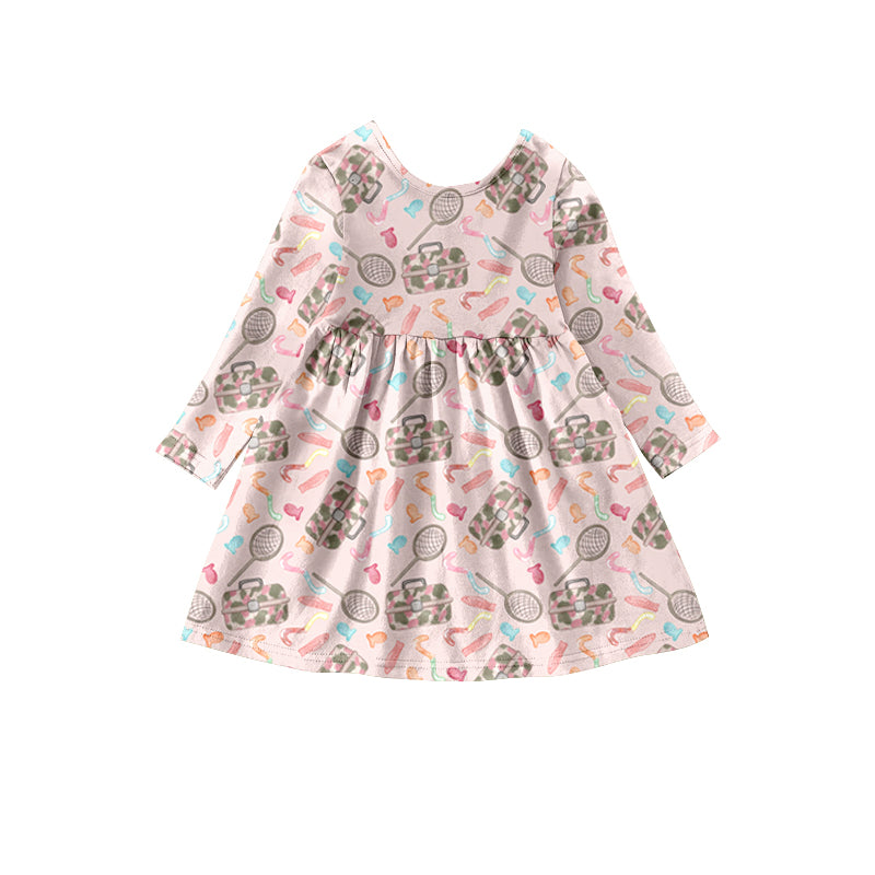 Baby Girls Fishing Pink Dresses preorder(moq 5)