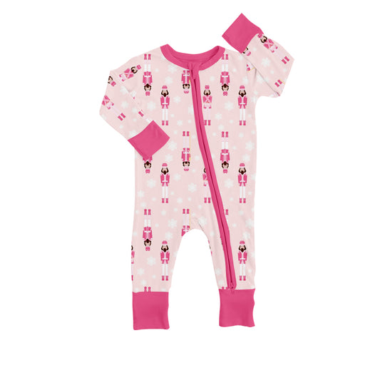 Baby Girls Pink Christmas Soldier Rompers preorder(moq 5)