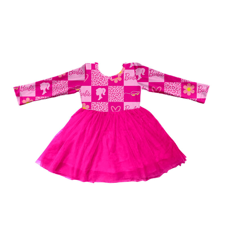 Baby Girls Long Sleeve Doll Pink Tutu Dresses preorder(moq 5)