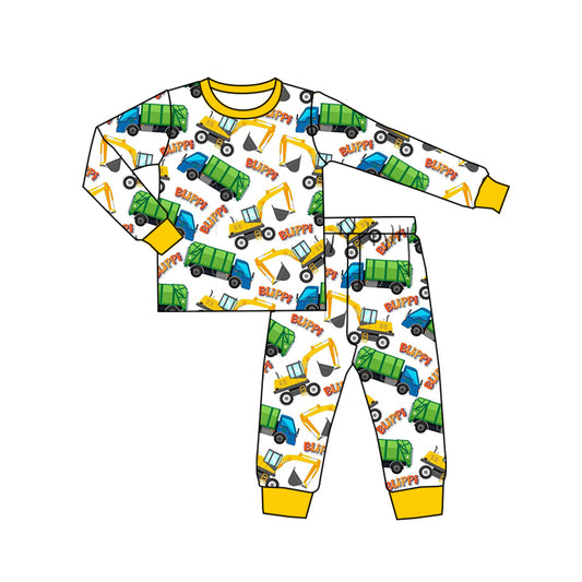 Baby Boys Cartoon Study Pajamas Clothing Sets preorder(moq 5)