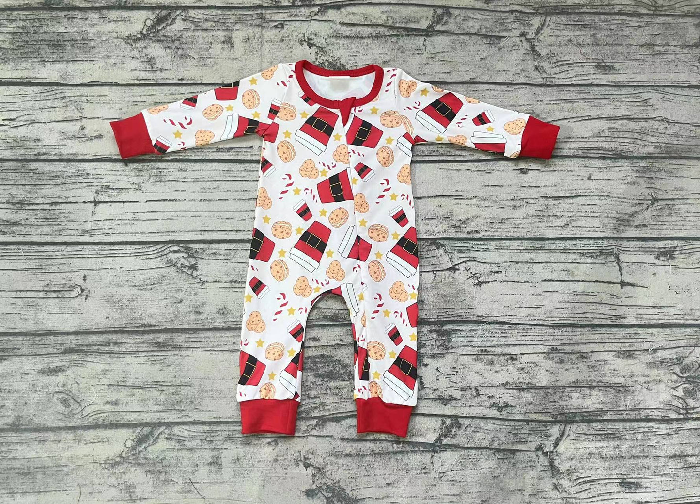 Baby Kids Cup Cookie Zip Christmas Rompers