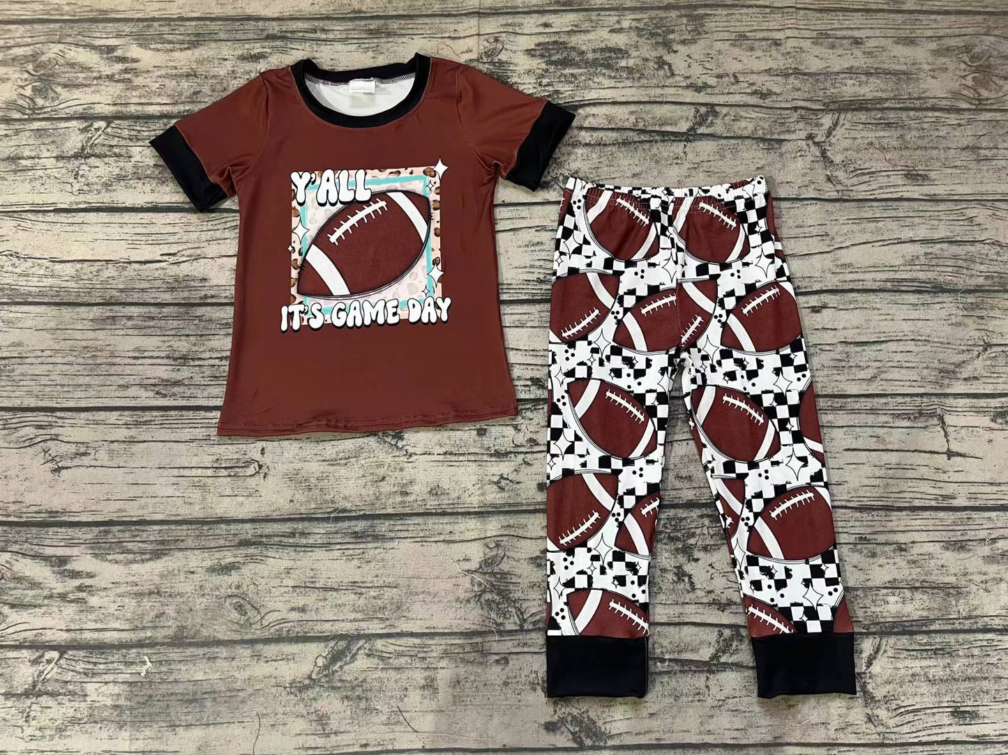 Baby Boys Game Football Brown Pants Clothes Sets