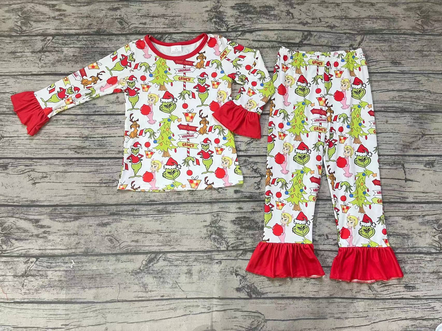 Baby Girls Christmas Frog Pants Pajamas Clothing Sets