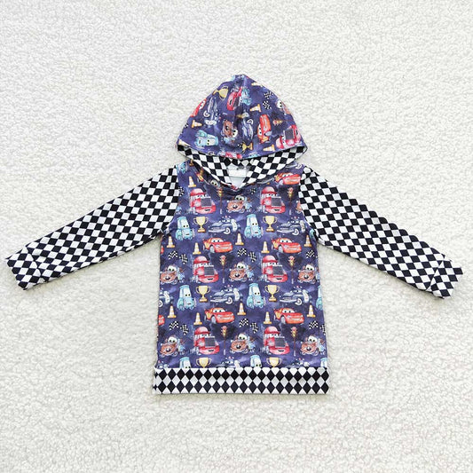 Baby Kids Car Race Long Sleeve Hoodie Shirts Tops