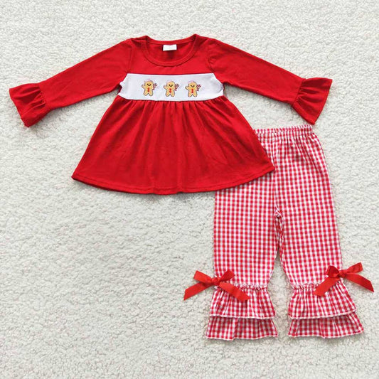 Baby Girls Gingerbread Tunic Ruffle Pants Clothes Sets