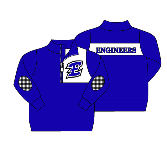 Preorder(moq 8)Baby Boys Blue Long Sleeves Engineers Team Pullovers Top