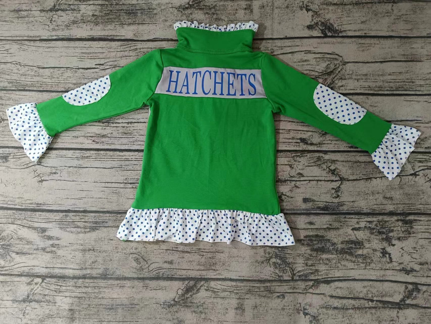 Baby Girls Team Green Buttons Shirts Pullovers preorder(moq 5)