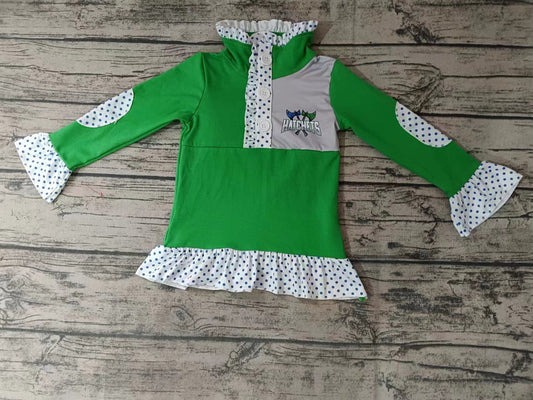 Baby Girls Team Green Buttons Shirts Pullovers preorder(moq 5)