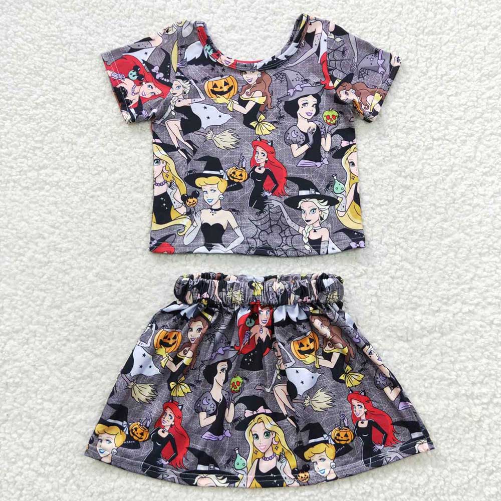 Baby Girls Halloween Princess Shirt Skirts Clothes Sets