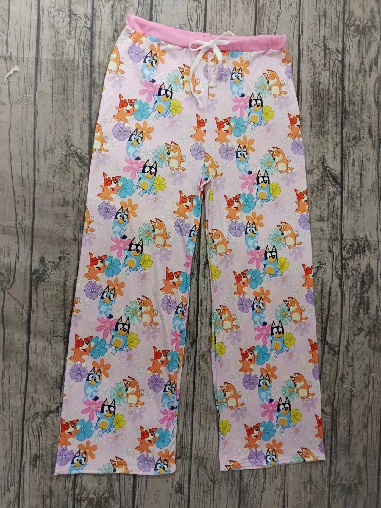 Adult Women Flowers Dogs Print Bottom Pants Preorder(moq 5)