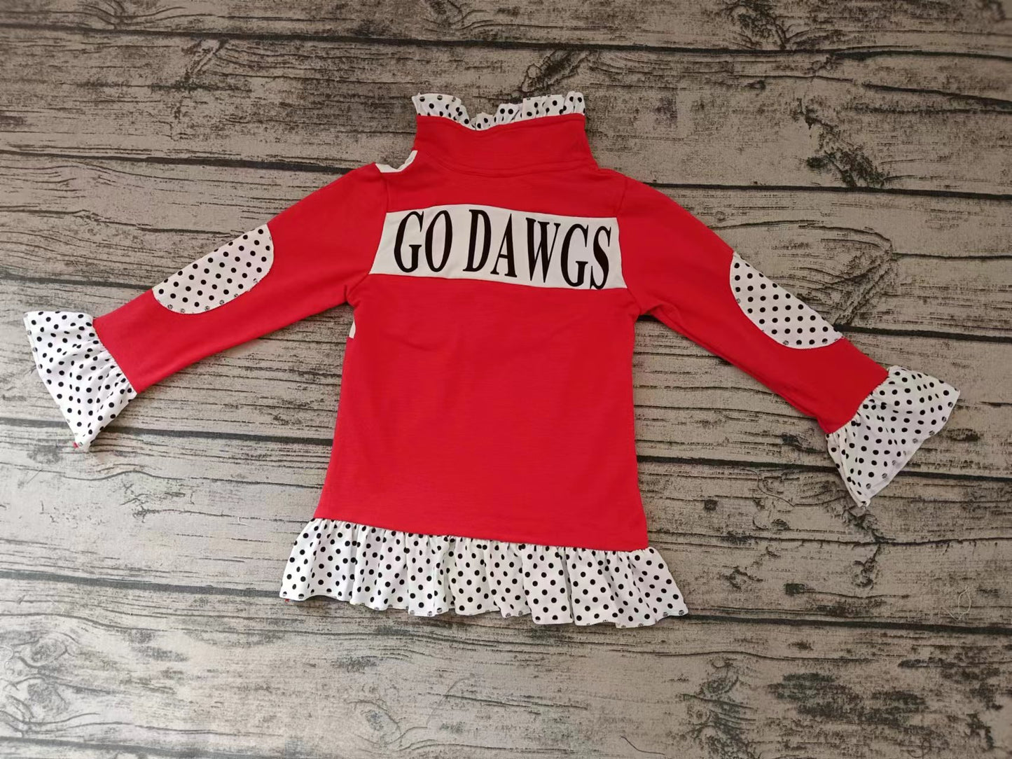 Dogs Team Baby Girls Long Sleeve Buttons Pullover Shirt Tops preorder(moq 5)