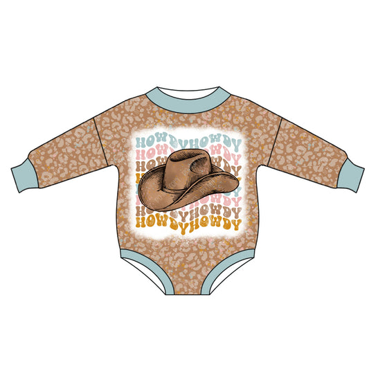 Howdy Leopard Baby Girls Hats Western Rompers preorder(moq 5)