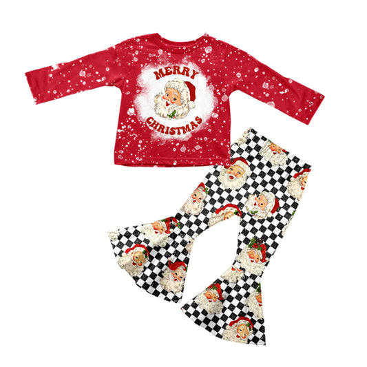 Merry Christmas Santa Baby Girls Shirt Pants Clothing Sets preorder(moq 5)