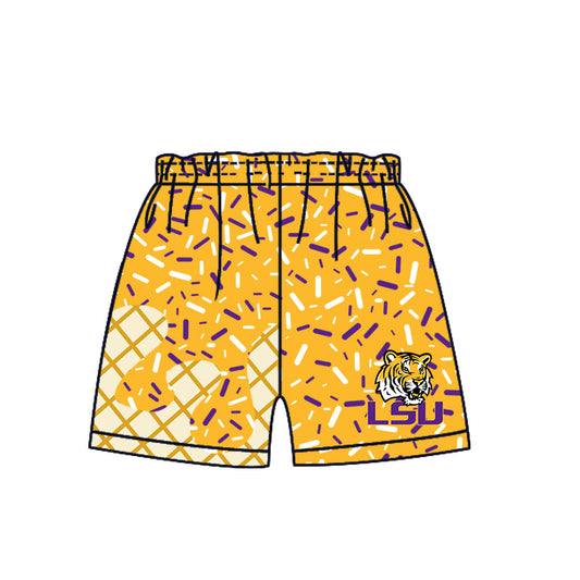 Preorder (moq 5)Baby Boys Drip Sprinkles LSU Tigers Team Shorts Bottom