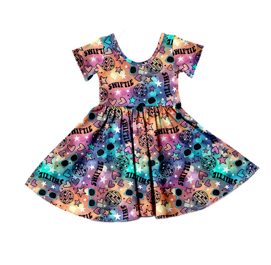 Baby Girls Disco Short Sleeve Twirl Singer Dresses preorder(moq 5)