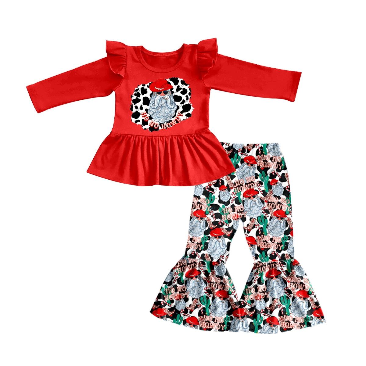 Baby Girls Hoho Christmas Santa Bell Pants Clothes preorder(moq 5)