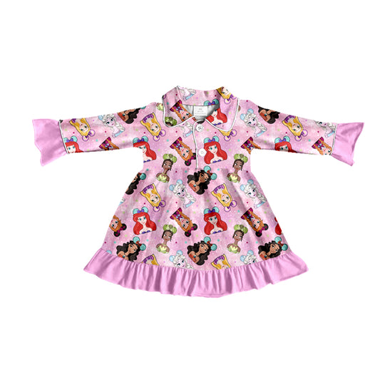 Baby Girls Pink Princess Ruffle Gown Dresses preorder(moq 5)