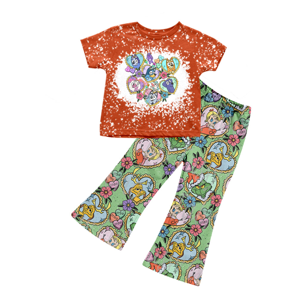 Baby Girls Flowers Dogs Bell Pants Clothing Sets preorder(moq 5)