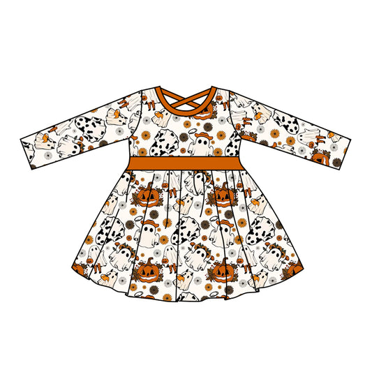 Baby Girls Ghost Flowers Cross Back Dresses preorder(moq 5)