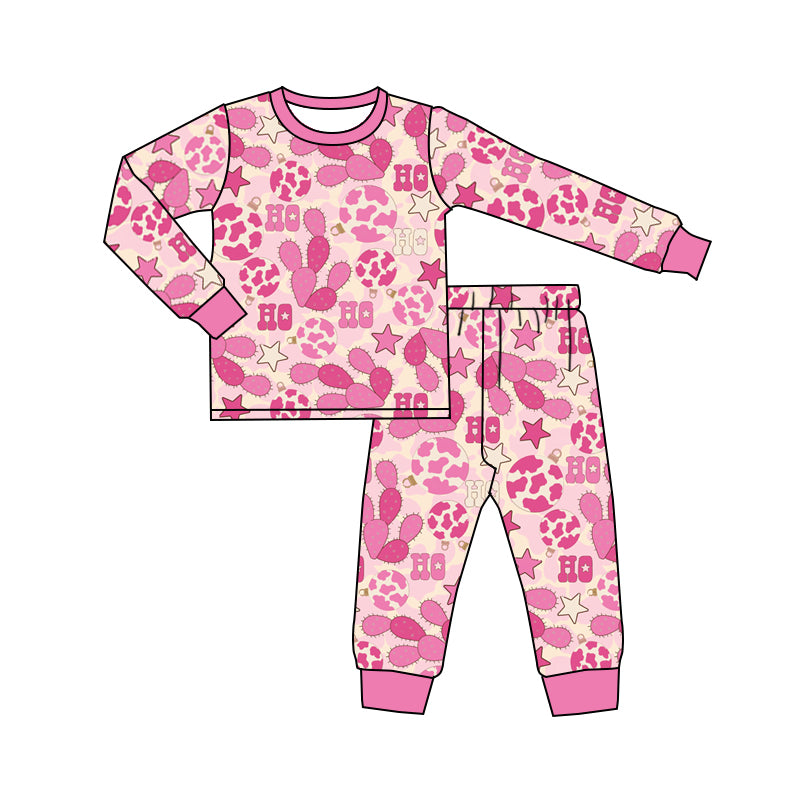 Baby Girls Pink Cactus Pants Pajamas Western Clothes preorder(moq 5)