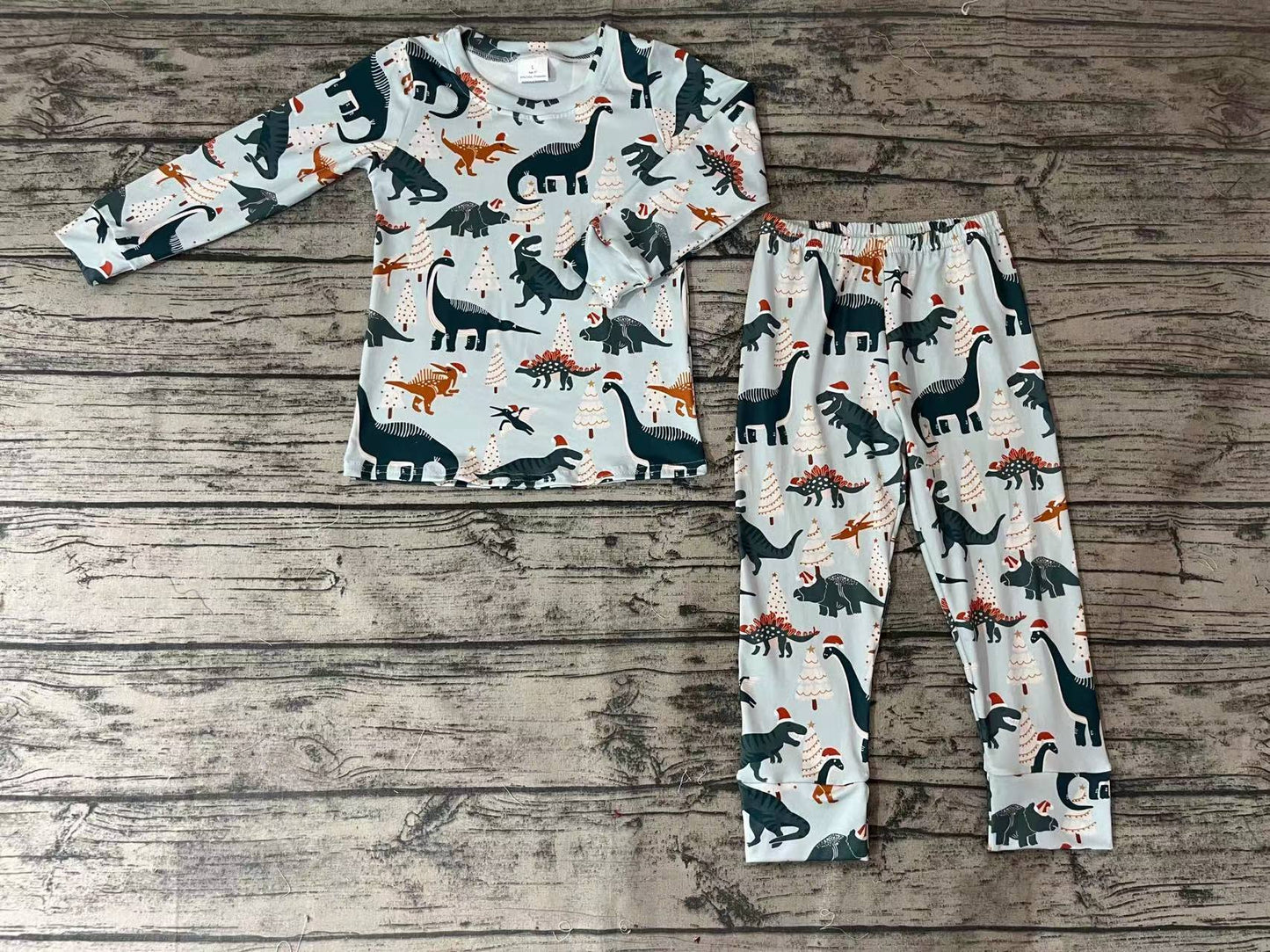 Baby Boys Green Dinosaur Pajamas Pants Clothes Sets