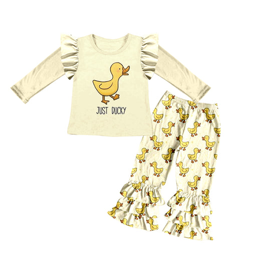 Baby Girls Duck Shirts Ruffle Pants Clothes Sets preorder(moq 5)