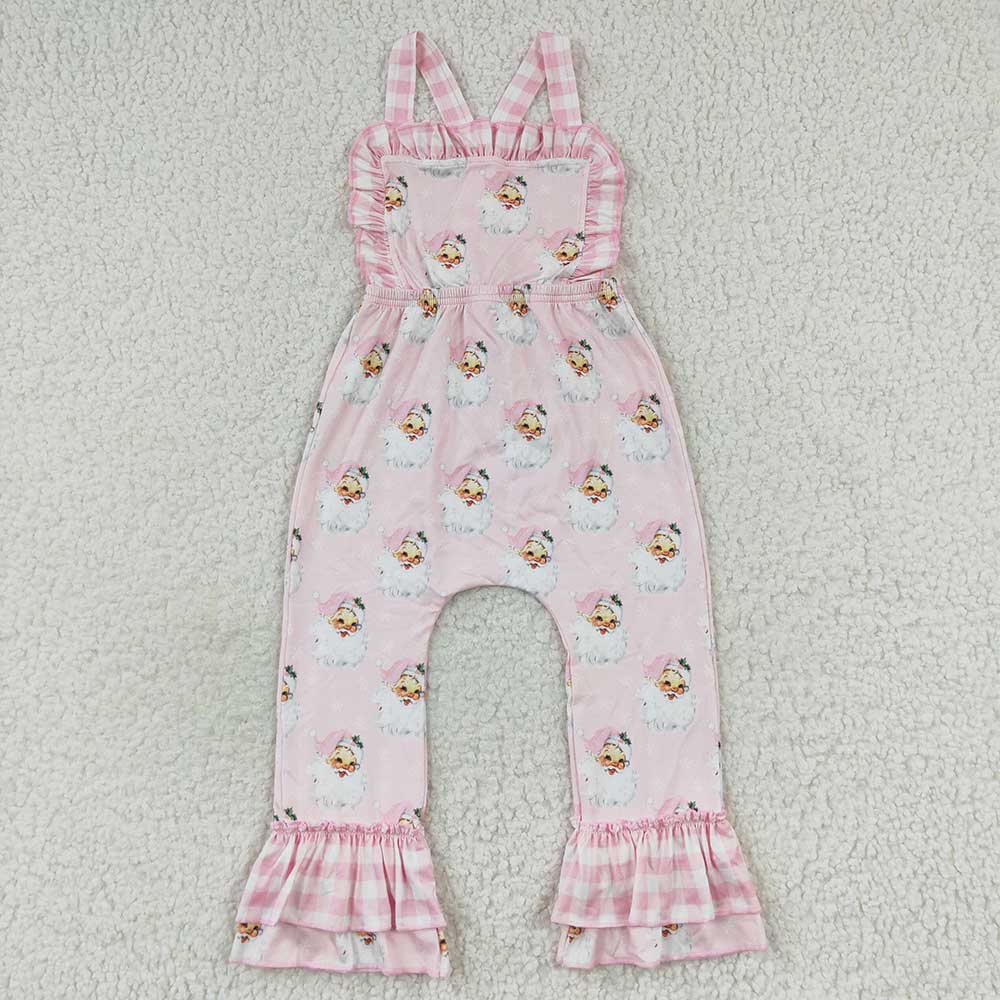 Baby girls Christmas pink santa jumpsuits