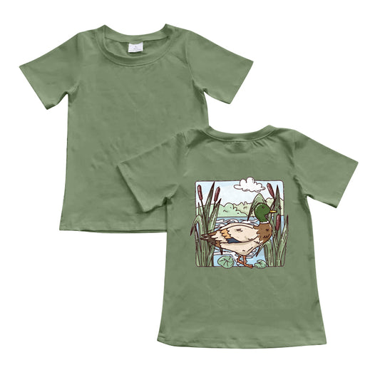 Baby Boys Southern Green Mallard Ducks Tee Shirts Tops preorder(MOQ 5)
