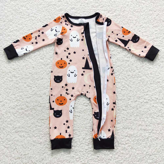 Baby Boys Halloween Ghost Pumpkin Rompers