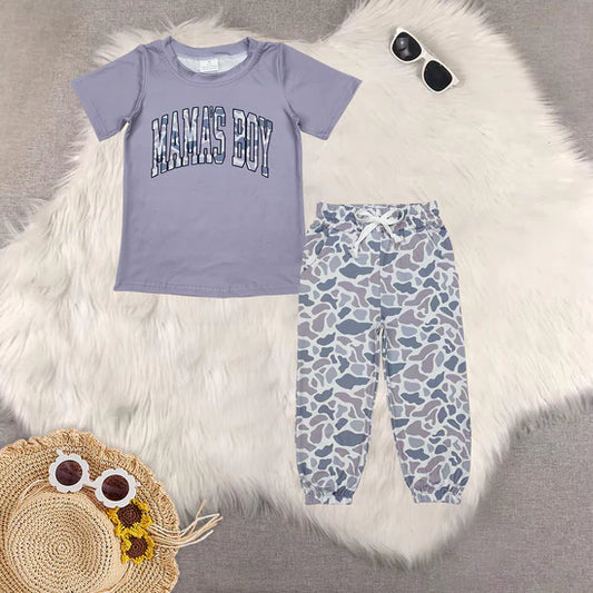 Baby Mama's Boy Top Pocket Camouflage Pants Outfits Sets