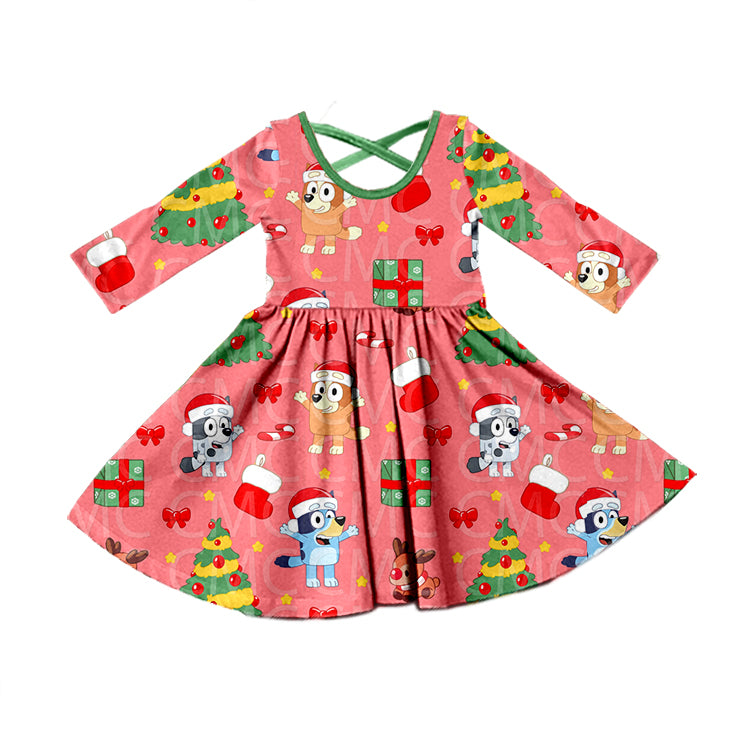 Baby Girls Christmas Dog Twirl Dresses preorder(moq 5)