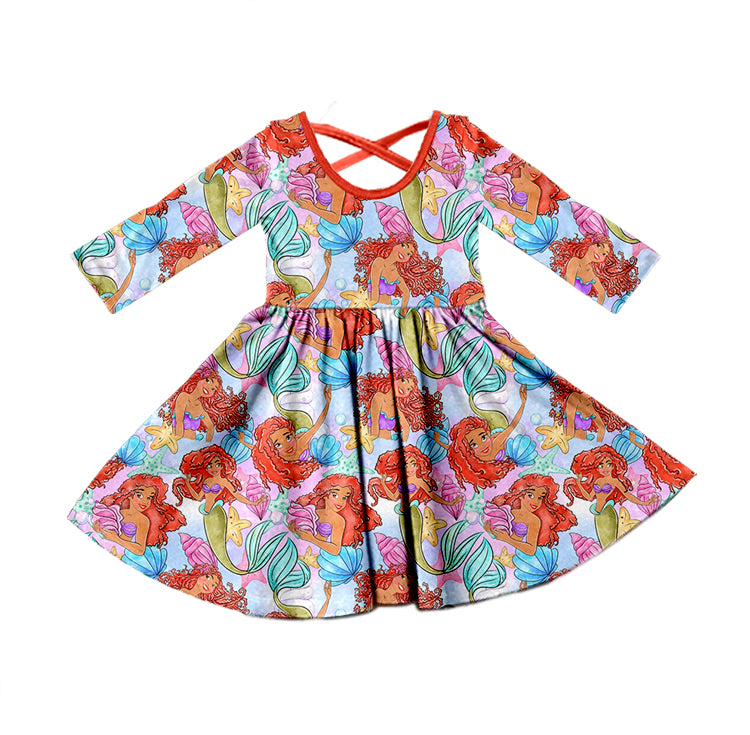 Baby Girls Mermaid Red Twirl Dresses preorder(moq 5)