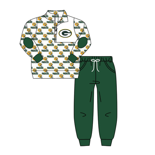 Baby Boys Green Football Team Top Pants Clothes Sets preorder(moq 5)