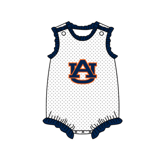 Baby Girls AU Team Sleeveless Ruffle Rompers preorder(moq 5)