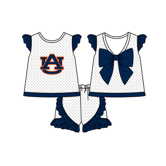 Baby Girls AU team Bow Top Shorts Clothes Sets preorder(moq 5)