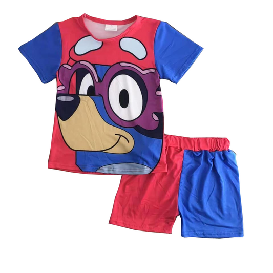 Baby Boys Cartoon Dog Print Top Shorts Outfits Clothes Sets Preorder(moq 5)