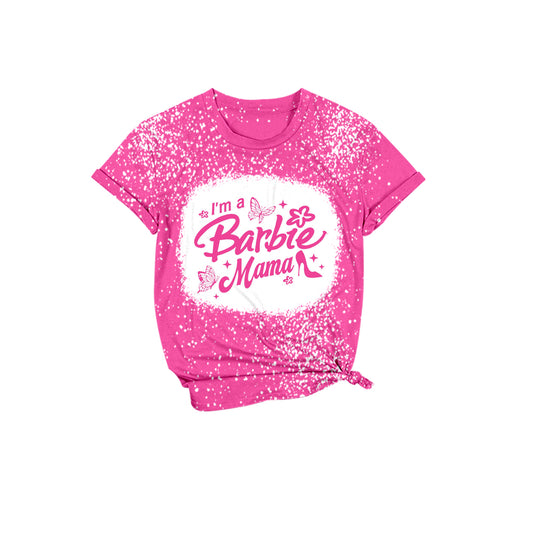 Adult Women Mama Doll Short Sleeve Pink Tee Shirts Preorder(moq 5)