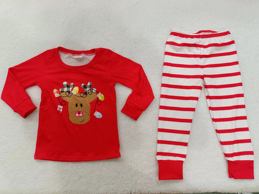 Baby Boys Christmas Deer Red Top Legging Pants Sets preorder(moq 5)