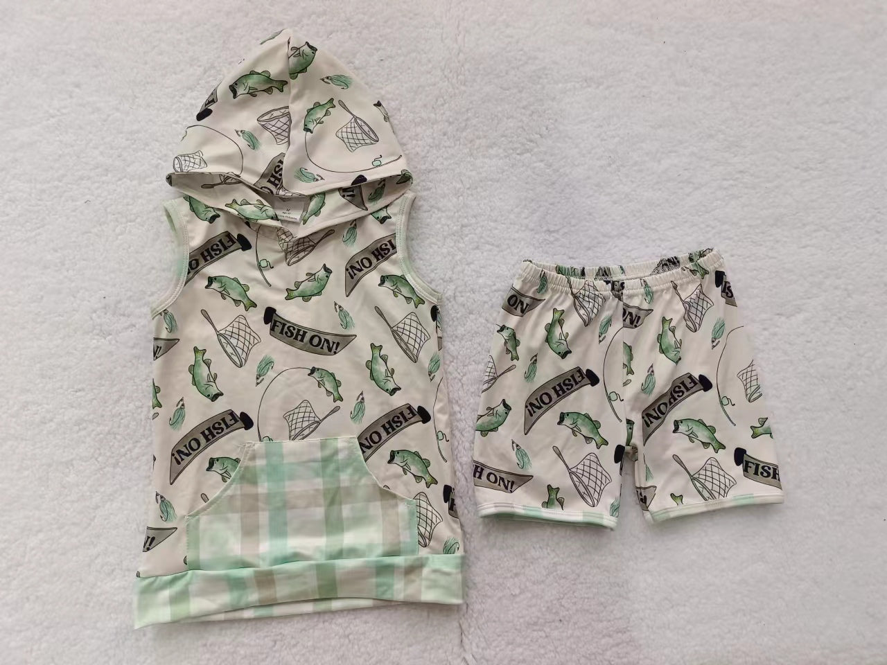 Baby Boys Fish Hoodie Top Shorts Sets preorder(moq 5)